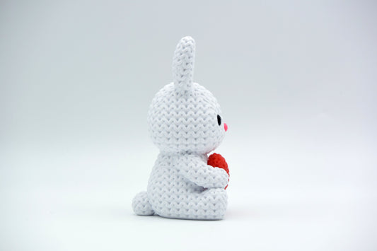 Knitted Bunny With Heart - Easter Topkinz character side view