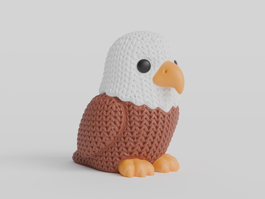 Knitted Eagle Topkinz character front view