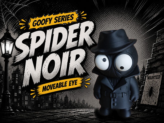 Noir Masked Spider Hero Goofy Eyes | Chibi SnapCharm™ Character