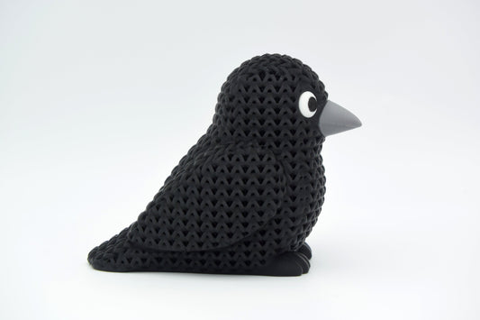 Knitted Crow Topkinz character side view