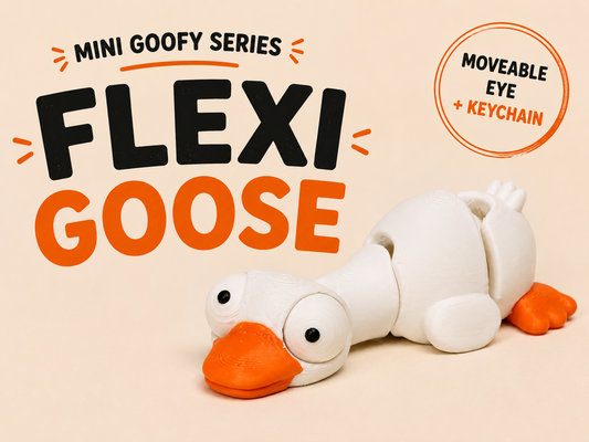Mini Flexi Goose Goofy Eyes | Chibi SnapCharm™ Character
