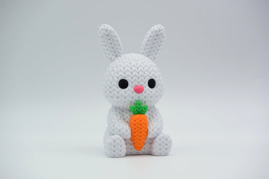 Knitted Bunny With Carrot - Easter Topkinz character side view