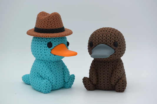 Knitted Platypus Topkinz character side view