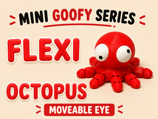 Mini Flexi Octopus Goofy Eyes SnapCharm™ Character