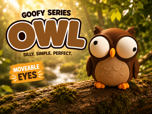 Owl Goofy Eyes | Chibi SnapCharm™ Character