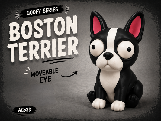 Boston Terrier Goofy Eyes | Chibi SnapCharm™ Character