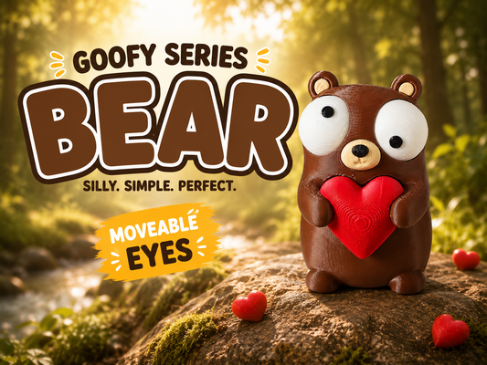 Heart Bear Goofy Eyes | Chibi SnapCharm™ Character