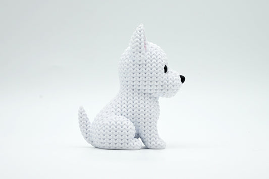 Knitted Westie Dog Topkinz character side view