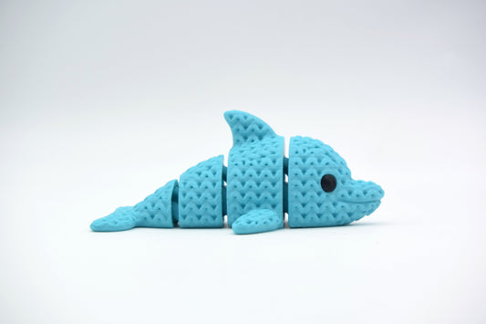 Knitted Articulated Dolphin Topkinz character side view