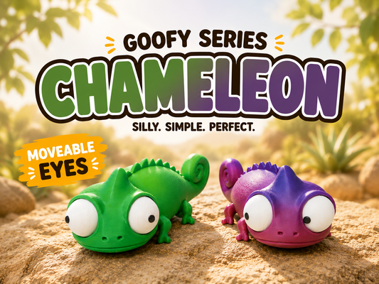 Chameleon Goofy Eyes | Chibi SnapCharm™ Character