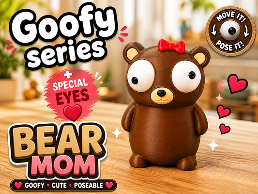 Mama Bear Goofy Eyes SnapCharm™ Character