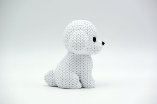 Knitted Bichon Frise Dog Topkinz character side view