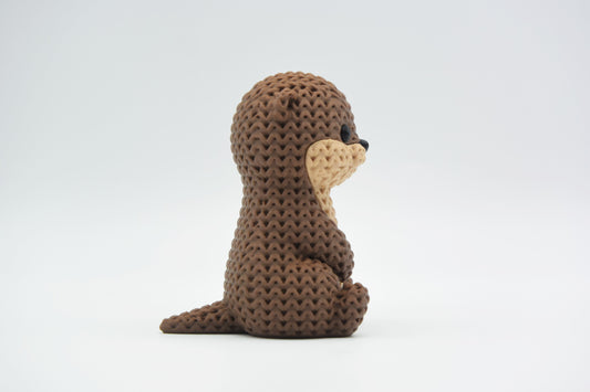 Knitted Otter Topkinz character side view