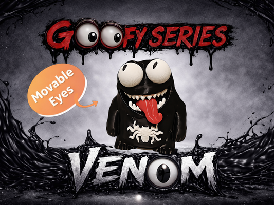 Black Symbiote Monster Goofy Eyes SnapCharm™ Character