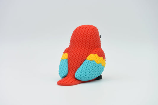 Knitted Scarlet Macaw Parrot Topkinz character side view