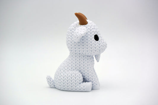 Knitted Goat Topkinz character front view