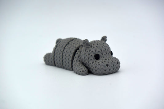 Knitted Articulated Hippo Topkinz character front view