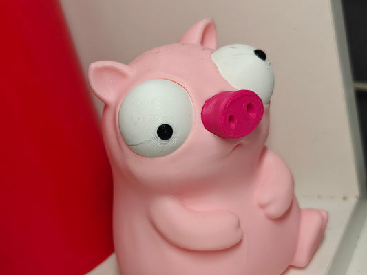 Cute Pig Goofy Eyes SnapCharm™ Character