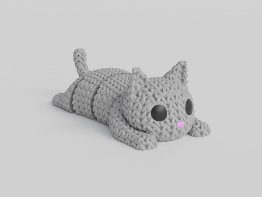 Knitted Articulated Cat Topkinz character front view