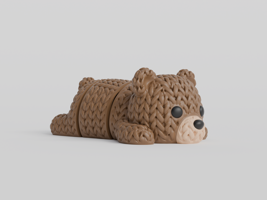 Knitted Flexi Bear Topkinz character front view