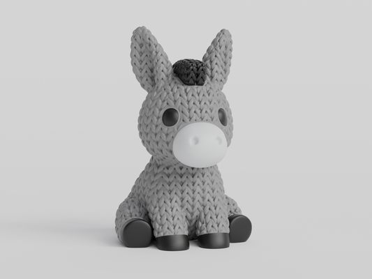 Knitted Donkey Topkinz character front view