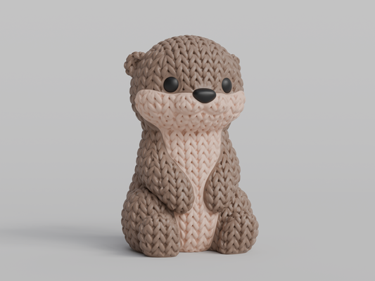 Knitted Otter Topkinz character front view