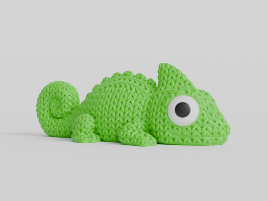 Knitted Chameleon Topkinz character front view