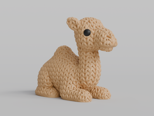 Knitted Camel Topkinz character front view