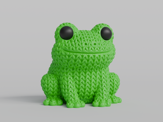 Knitted Frog Topkinz character front view