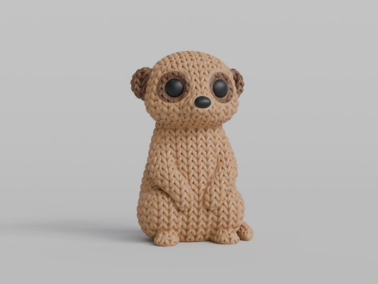 Knitted Meerkat Topkinz character front view