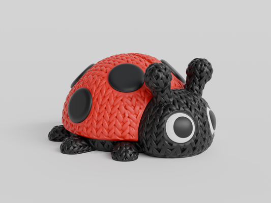 Knitted Ladybug Topkinz character front view