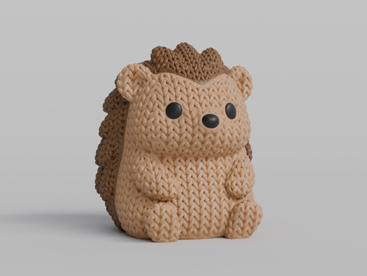Knitted Hedgehog Topkinz character front view