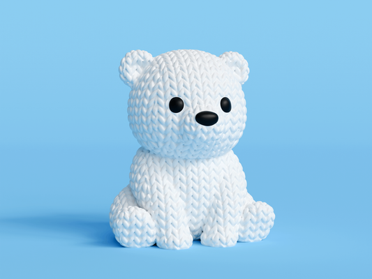 Knitted Baby Polar Bear Topkinz character front view