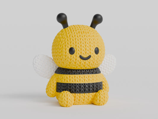 Knitted Bee Topkinz character front view