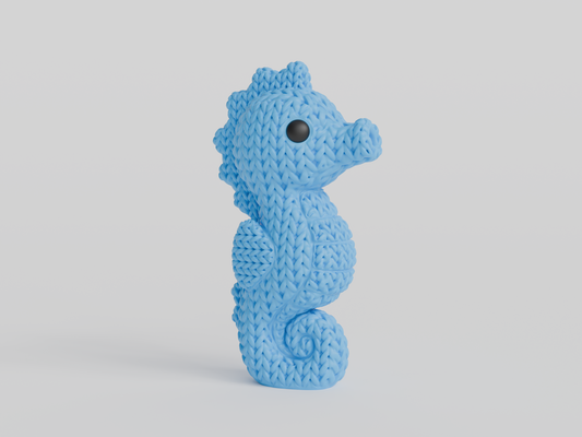 Knitted Seahorse Topkinz character front view
