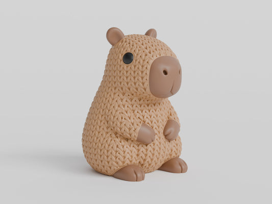 Knitted Capybara Topkinz character front view