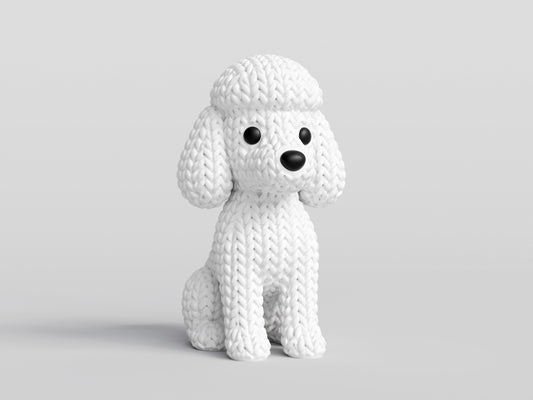 Knitted Poodle Dog Topkinz character front view