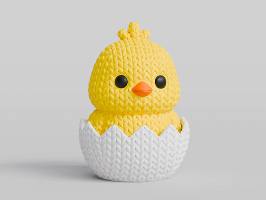 Knitted Hatching Chick - Easter Topkinz character front view