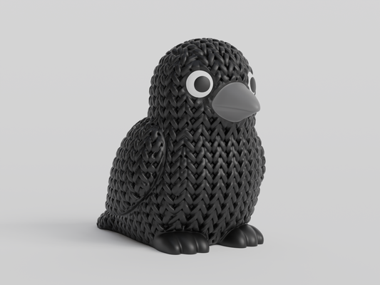 Knitted Crow Topkinz character front view